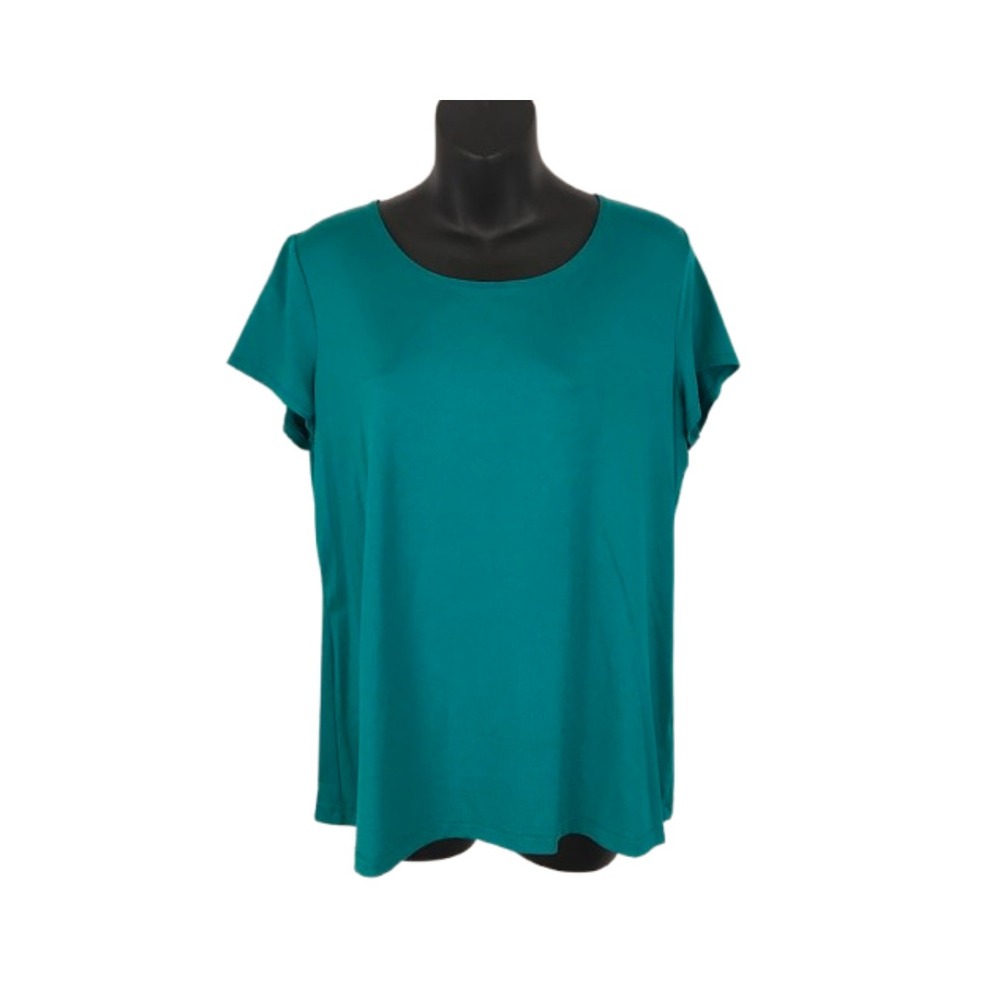 212 Collection Womens Short Sleeve Stretch Top Crew Neck Tee Casual Everyday